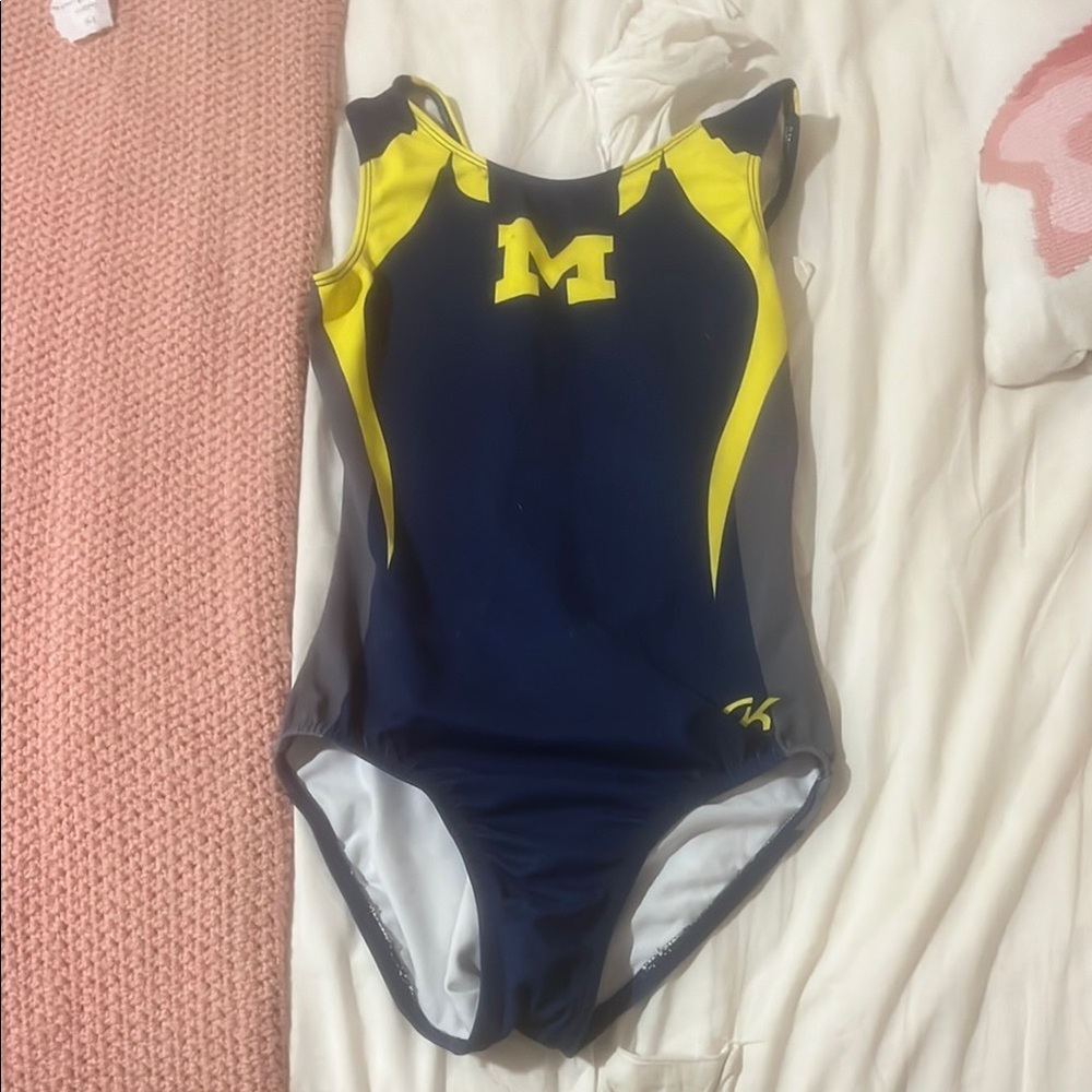 Navy and Yellow Athletic leotard